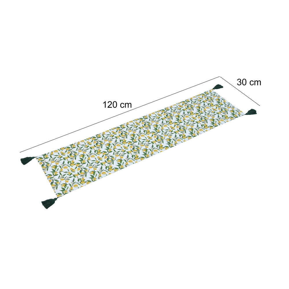 Lemon Lush Cotton Table Runner- Multicolor, 120 x 30 cm