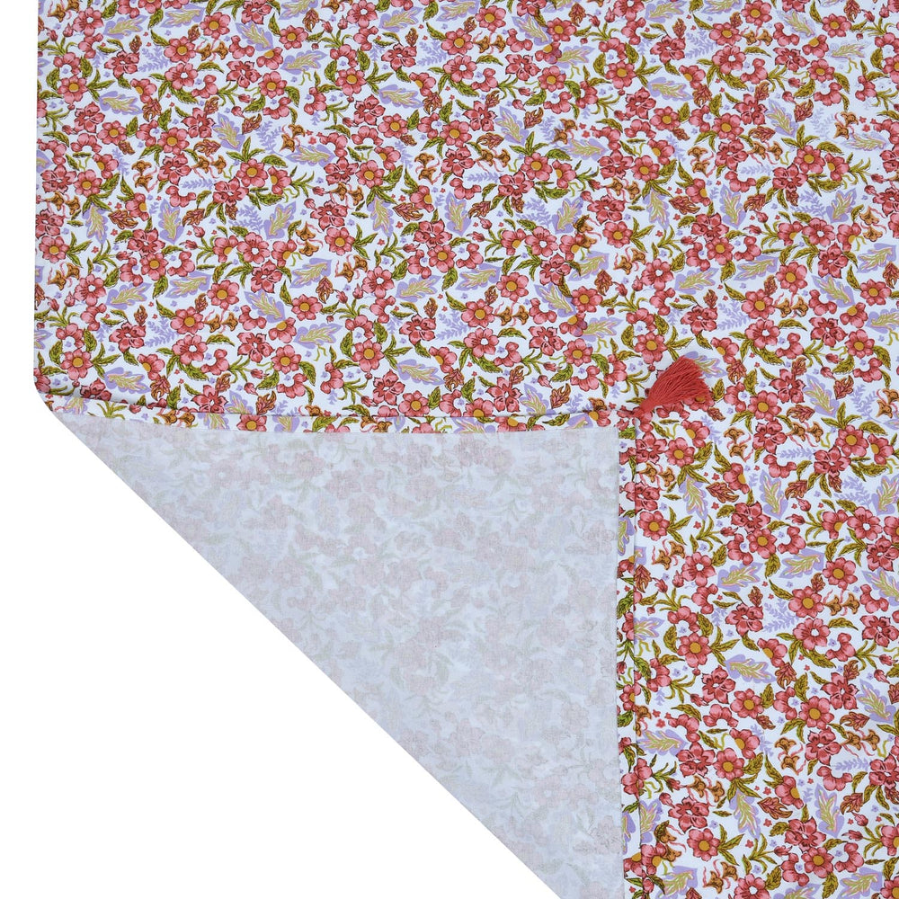 Floral Cotton 4 Seater Table Cover- Multicolor