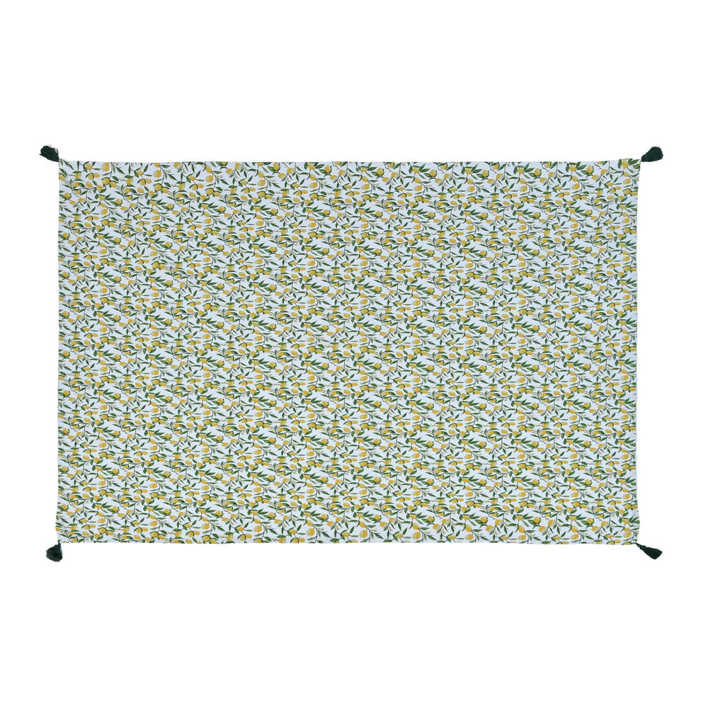Lemon Lush Cotton 4 Seater Table Cover- Multicolor