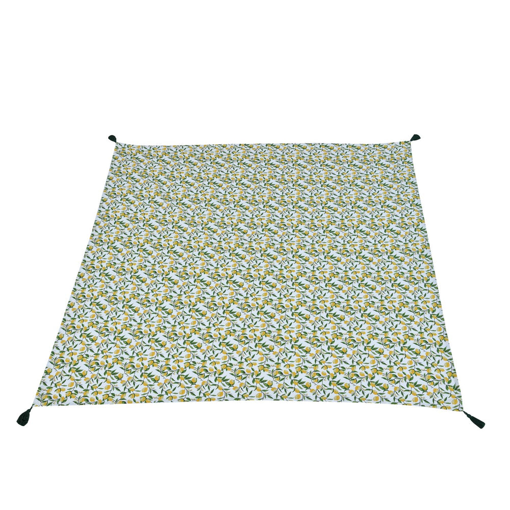Lemon Lush Cotton 4 Seater Table Cover- Multicolor