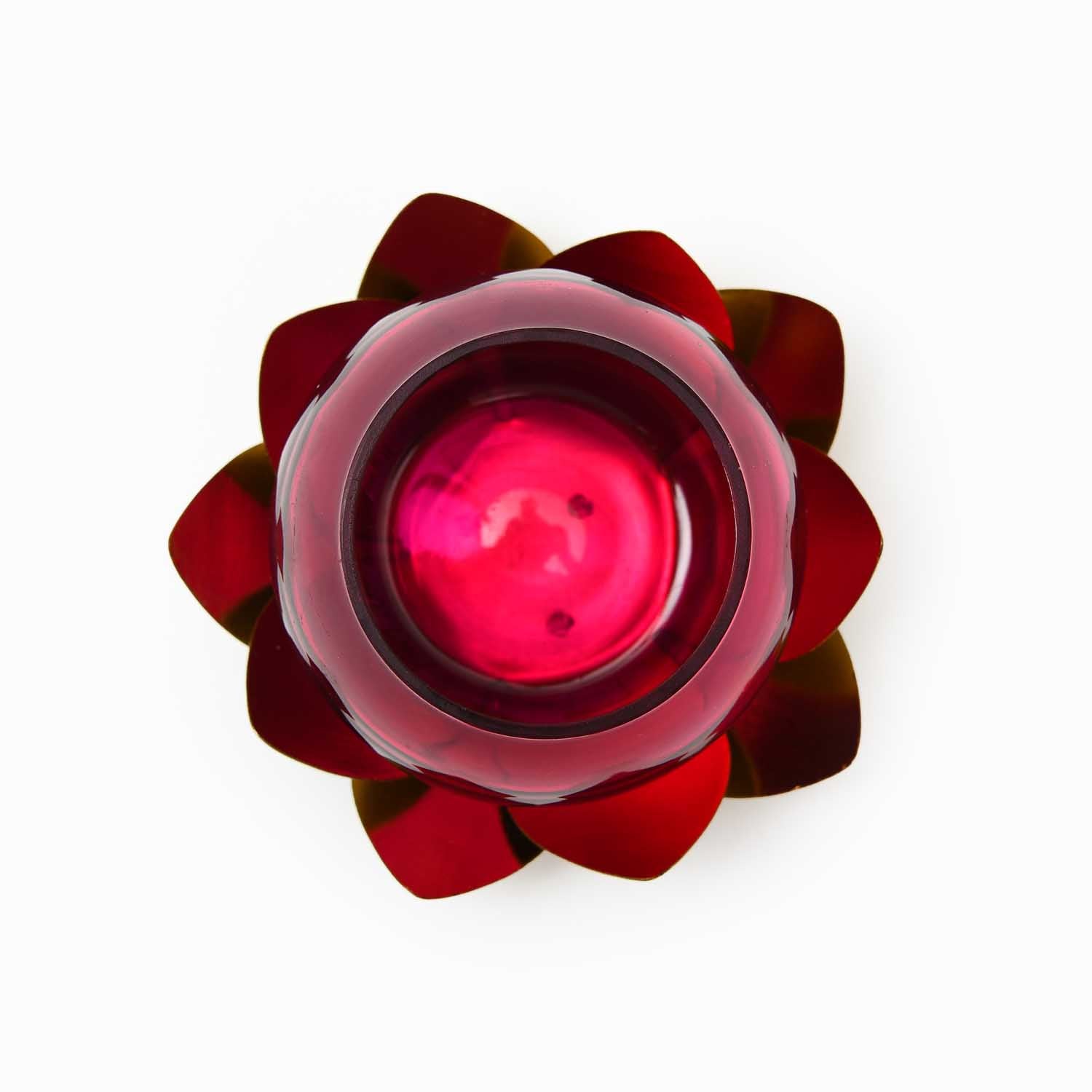 Decorative Mini Lotus Votive Candle Stand- Pink