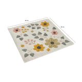 Floral Embroidery Cotton Square Trivets- Beige & Green