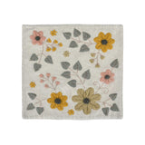 Floral Embroidery Cotton Square Trivets- Beige & Green
