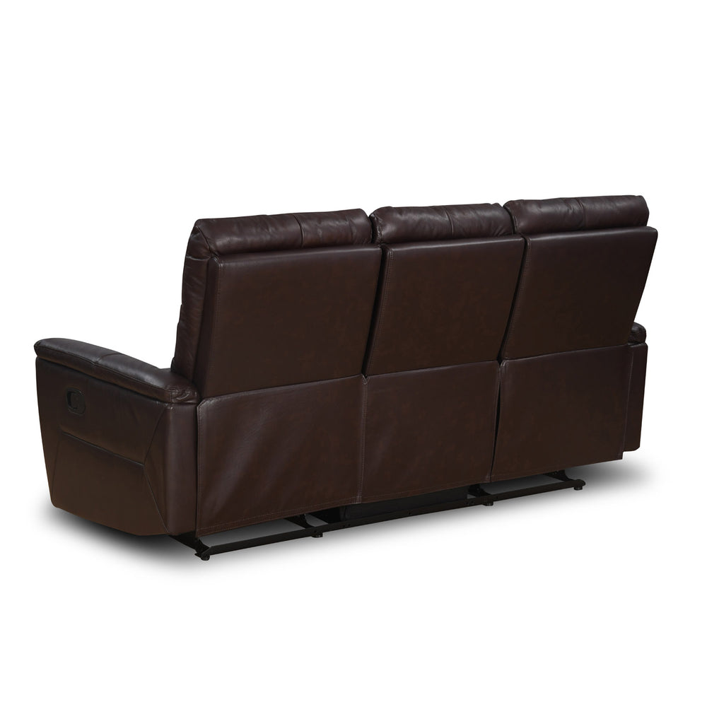 Brandon 3 Seater Manual Recliner (Dark Brown)