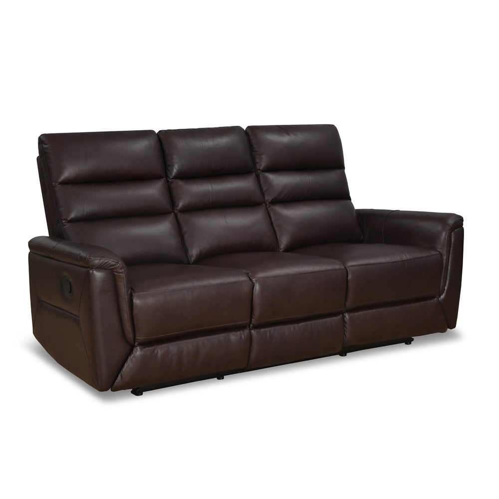 Brandon 3 Seater Manual Recliner (Dark Brown)