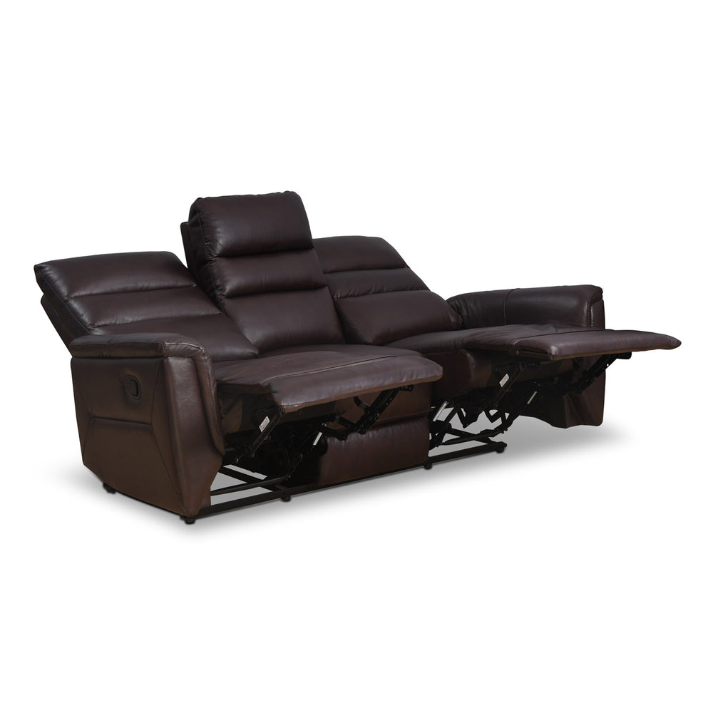 Brandon 3 Seater Manual Recliner (Dark Brown)