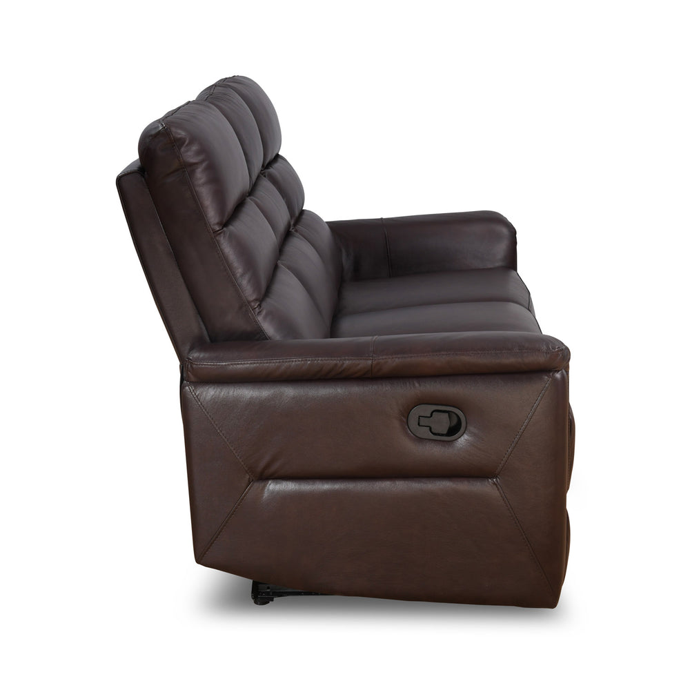 Brandon 3 Seater Manual Recliner (Dark Brown)