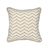 Zigzag Pattern Cushion Cover- Beige and Gold