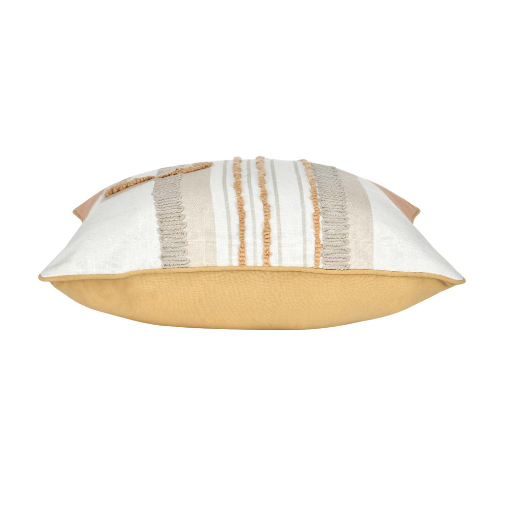 Tufting Arch Cotton Cushion Cover- Beige and Grey