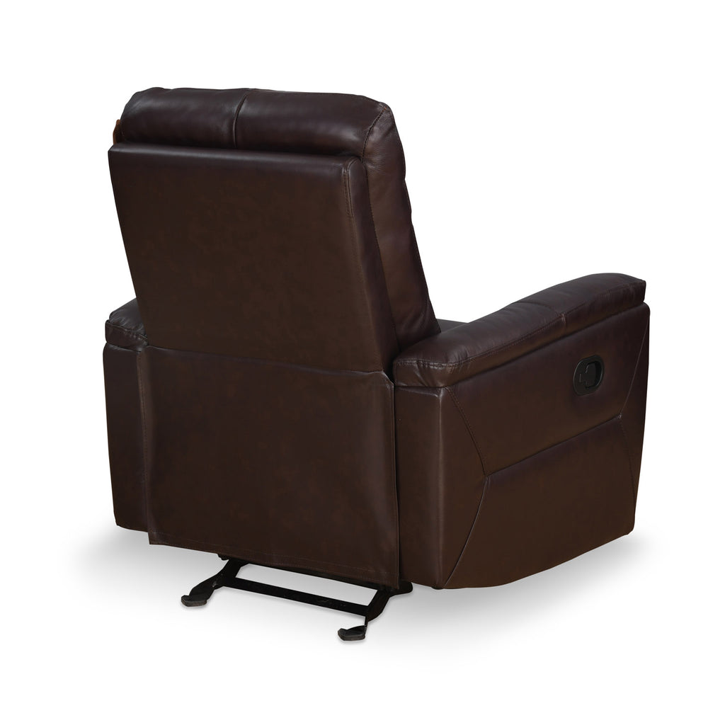 Brandon 1 Seater Manual Rocker Recliner (Dark Brown)