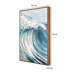 Sea Tides Canvas Wall Painting (Blue & White)