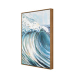 Sea Tides Canvas Wall Painting (Blue & White)