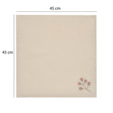 Floral Embroidery Cotton Table Napkins Set of 4- Beige and Green