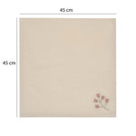 Floral Embroidery Cotton Table Napkins Set of 4- Beige and Green