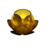 Decorative Mini Lotus Votive Candle Stand- Yellow