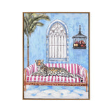 Tiger On Sofa Canvas Wall Painting (Multicolor)