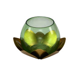 Decorative Mini Lotus Votive Candle Stand- Green