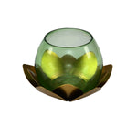 Decorative Mini Lotus Votive Candle Stand- Green