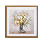 Still Life Flower Pot Canvas Wall Painting (Beige & White)