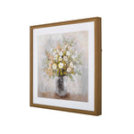Still Life Flower Pot Canvas Wall Painting (Beige & White)