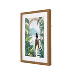 Tropical Woman Canvas Wall Painting (Green)