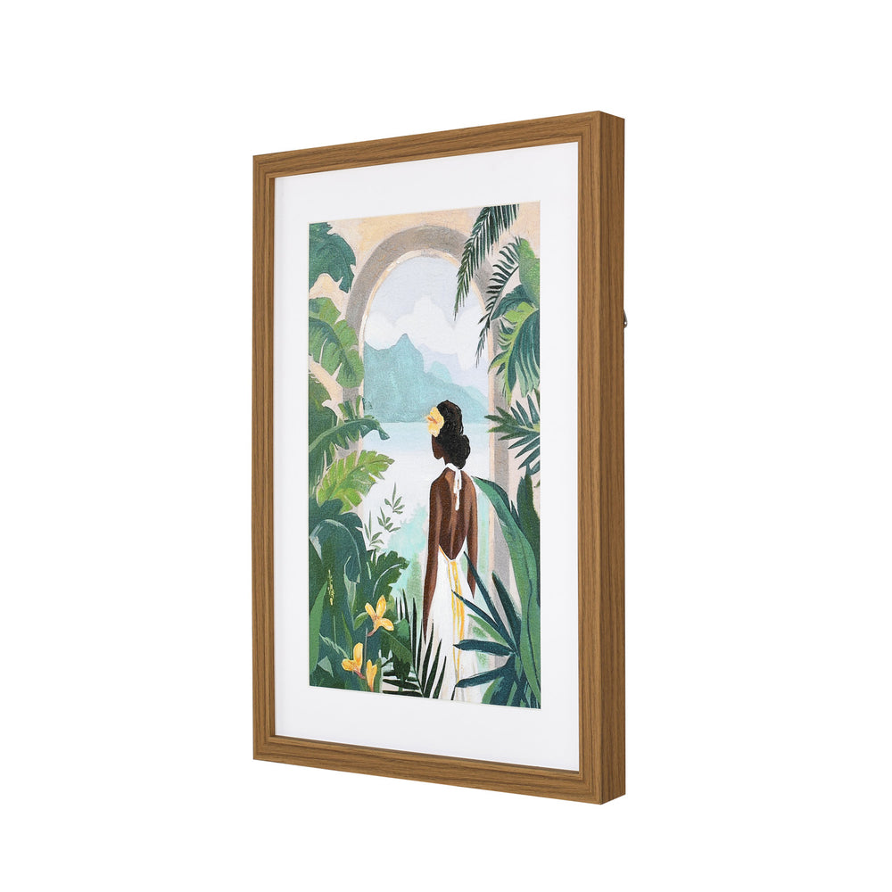Tropical Woman Canvas Wall Painting (Green)
