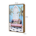 Tiger On Sofa Canvas Wall Painting (Multicolor)