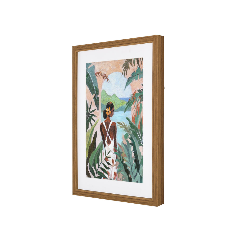 Tropical Woman Canvas Wall Painting (Green)