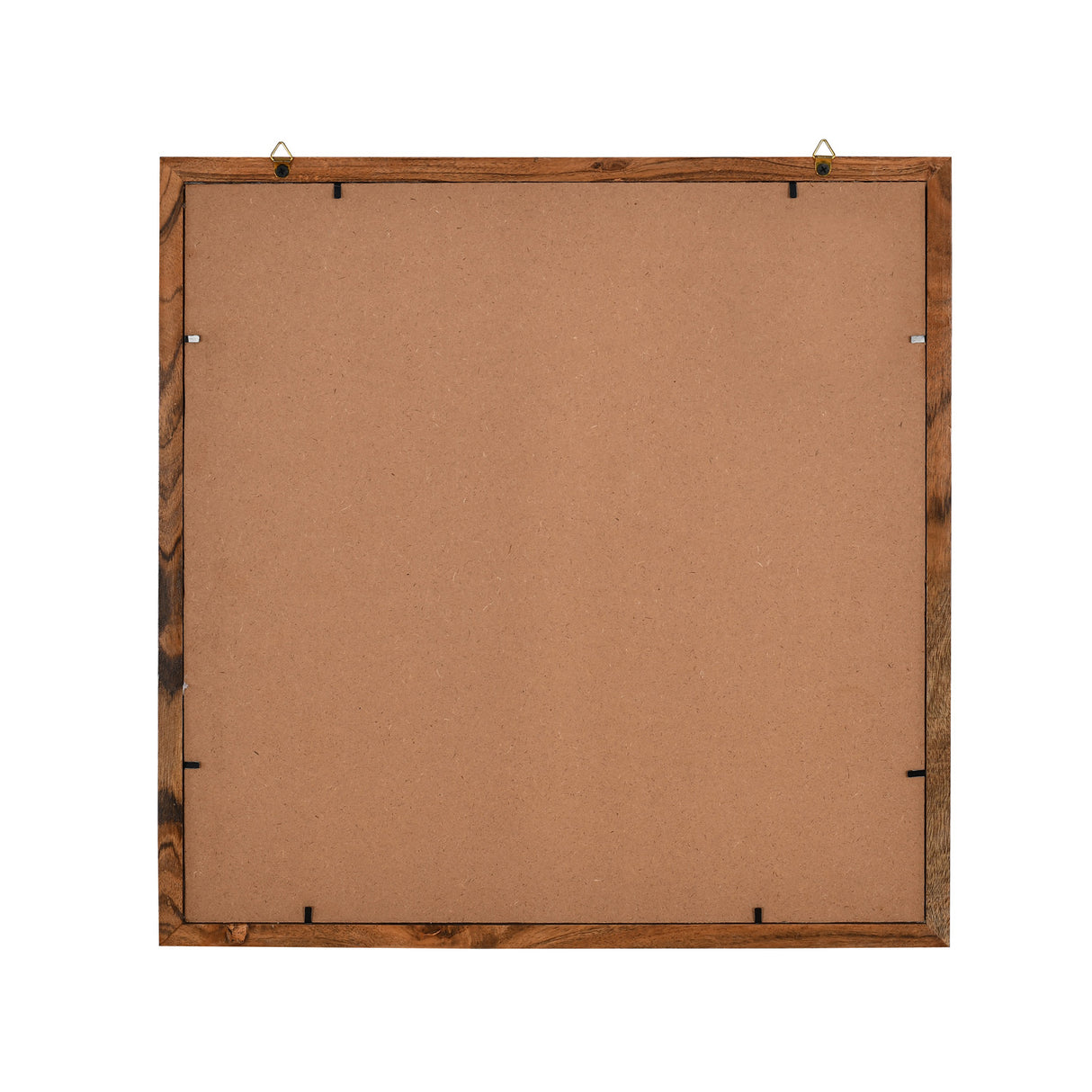 Back view of Tropical Boho wooden frame wall art with hanging hooks 1