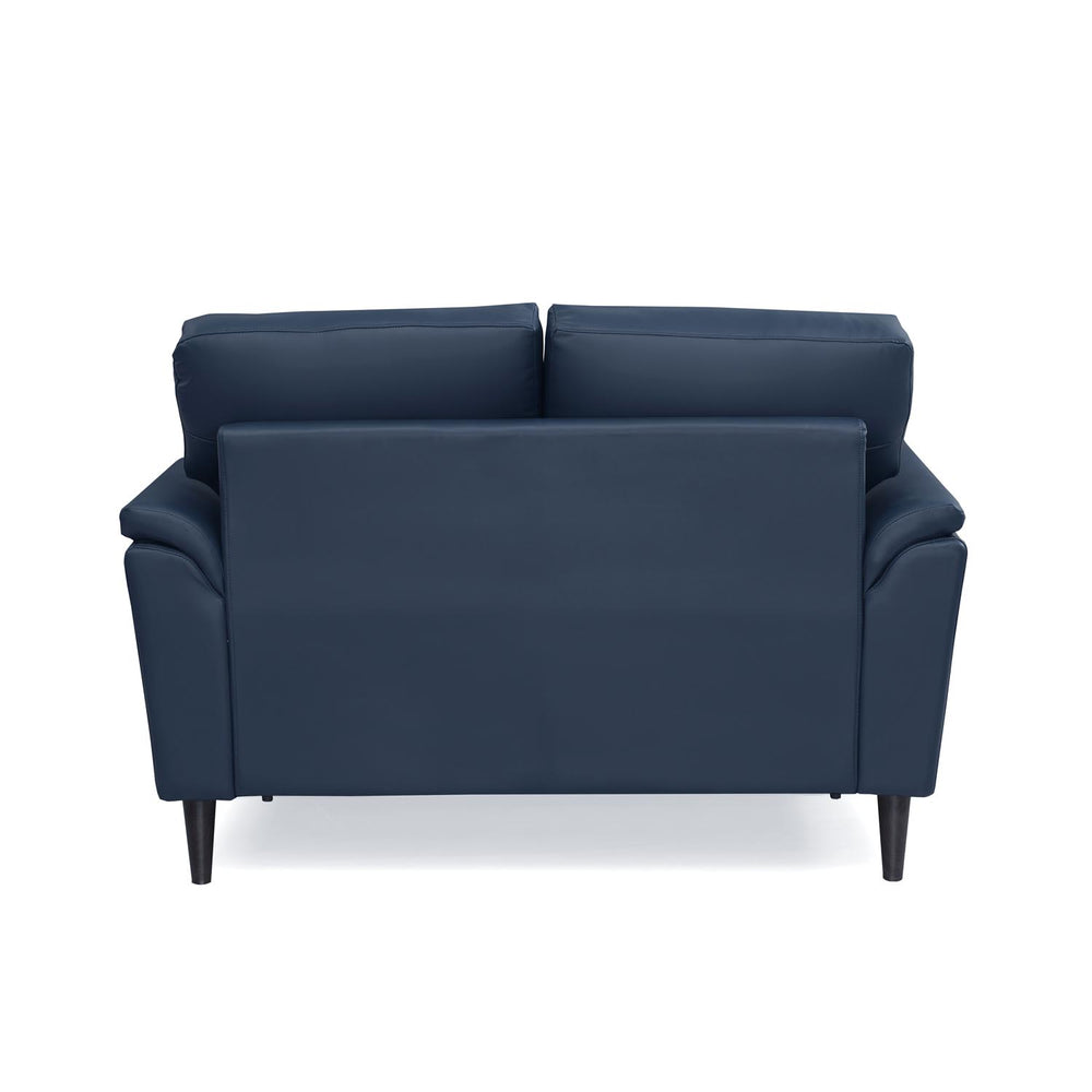 Aiden 2 Seater Leatherette Sofa- Navy Blue