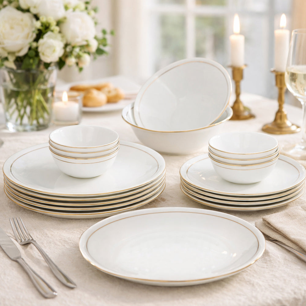 Urmi Porcelain 20 Piece Dinner Set- White