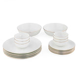 Ripple Porcelain 20 Piece Dinner Set- White