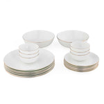 Ripple Porcelain 20 Piece Dinner Set- White