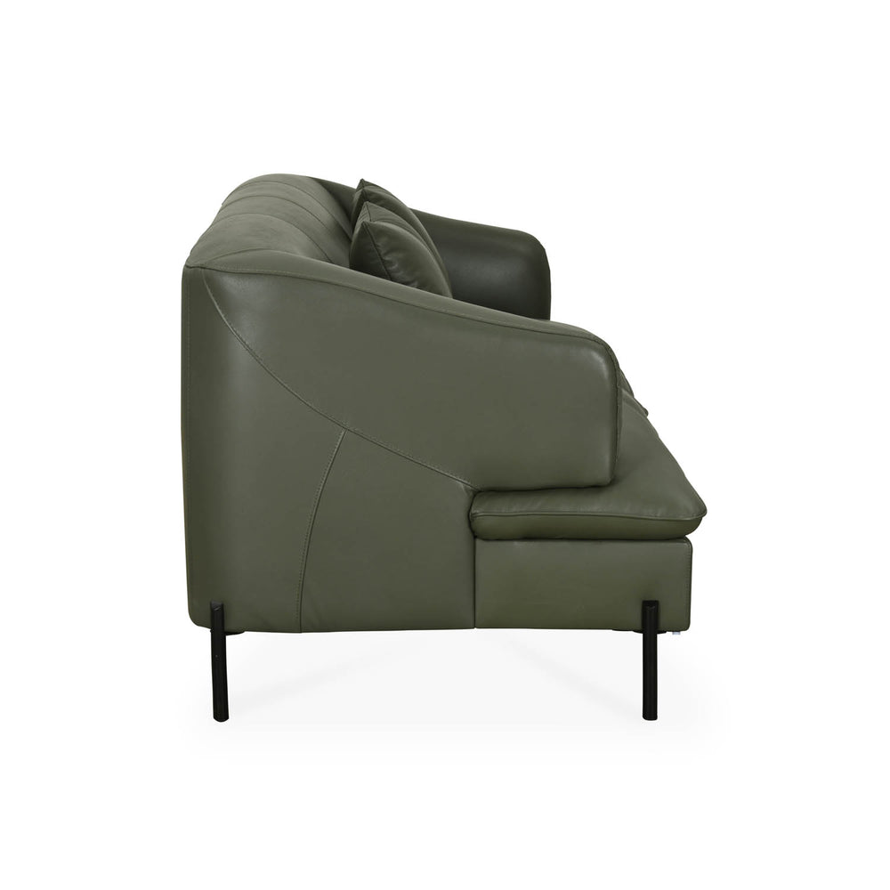 Modena 3 Seater Leather Sofa- Green