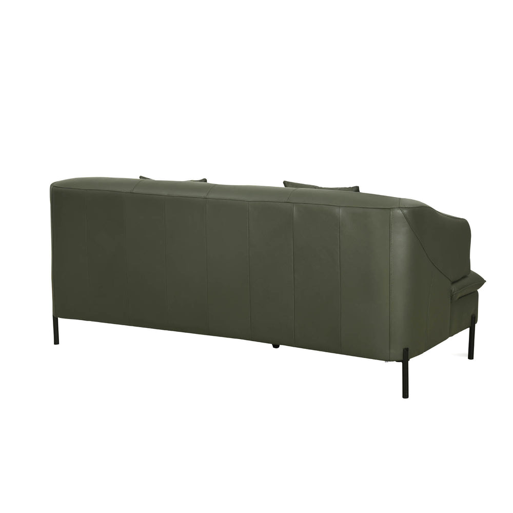 Modena 3 Seater Leather Sofa- Green