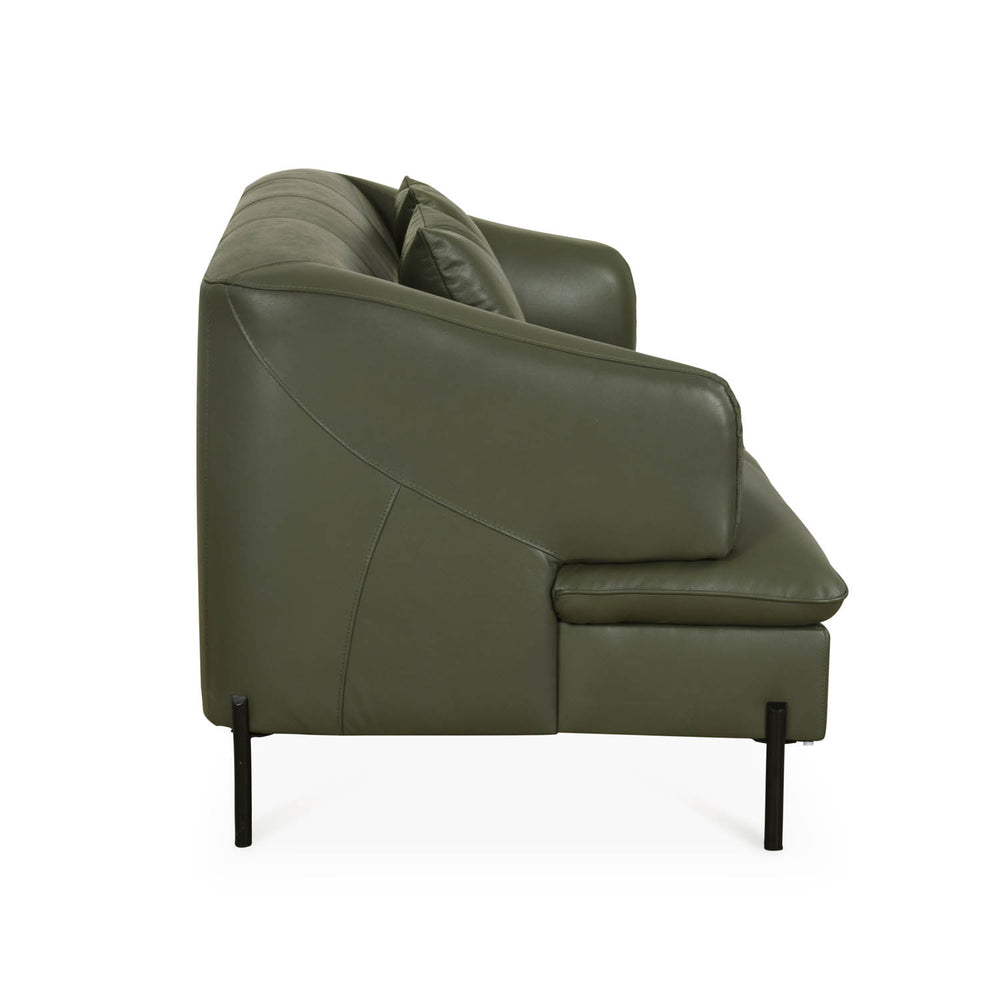 Modena 3 Seater Leather Sofa- Green