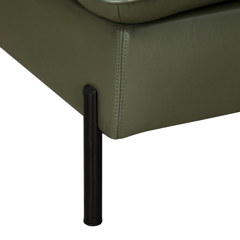 Modena 1 Seater Leather Sofa- Green