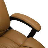 Close-up of a tan-colored armrest and seat of Trenvi Back Office Chair 1