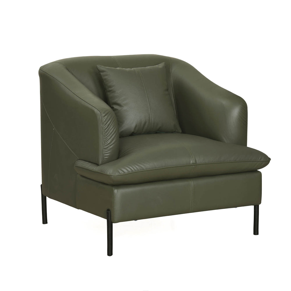 Modena 1 Seater Leather Sofa- Green