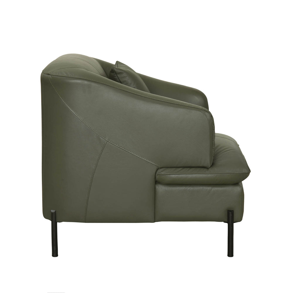 Modena 1 Seater Leather Sofa- Green