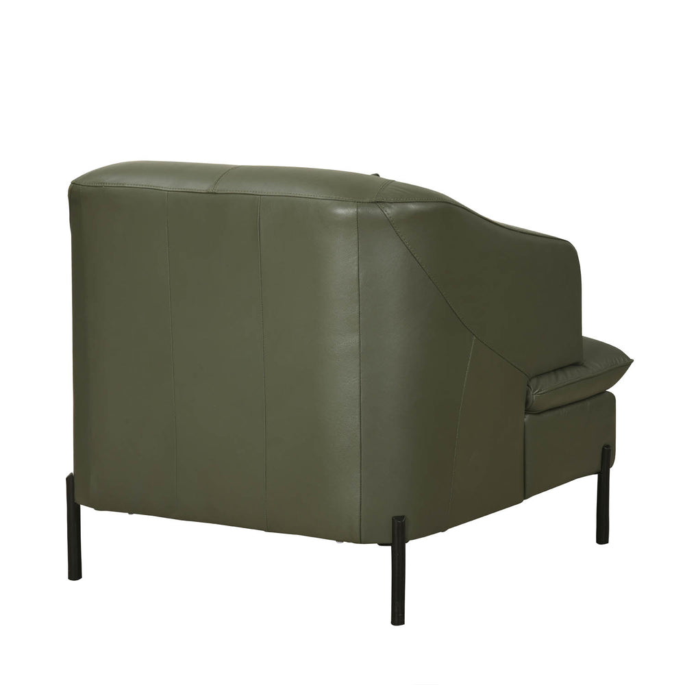 Modena 1 Seater Leather Sofa- Green