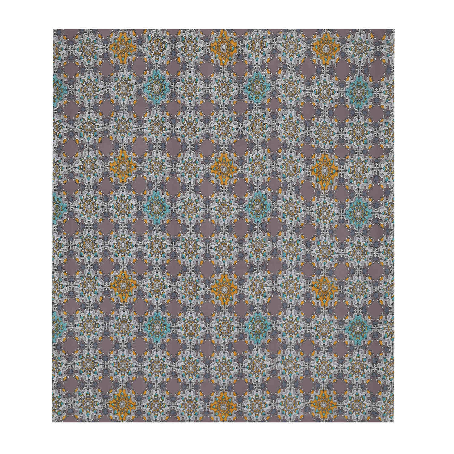 Turkish Stencil Pattern 4 Pieces Polyester Double Bedding Set (Multicolor)