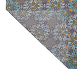 Close-up view of a folded Turkish Stencil Pattern bedsheet left side view