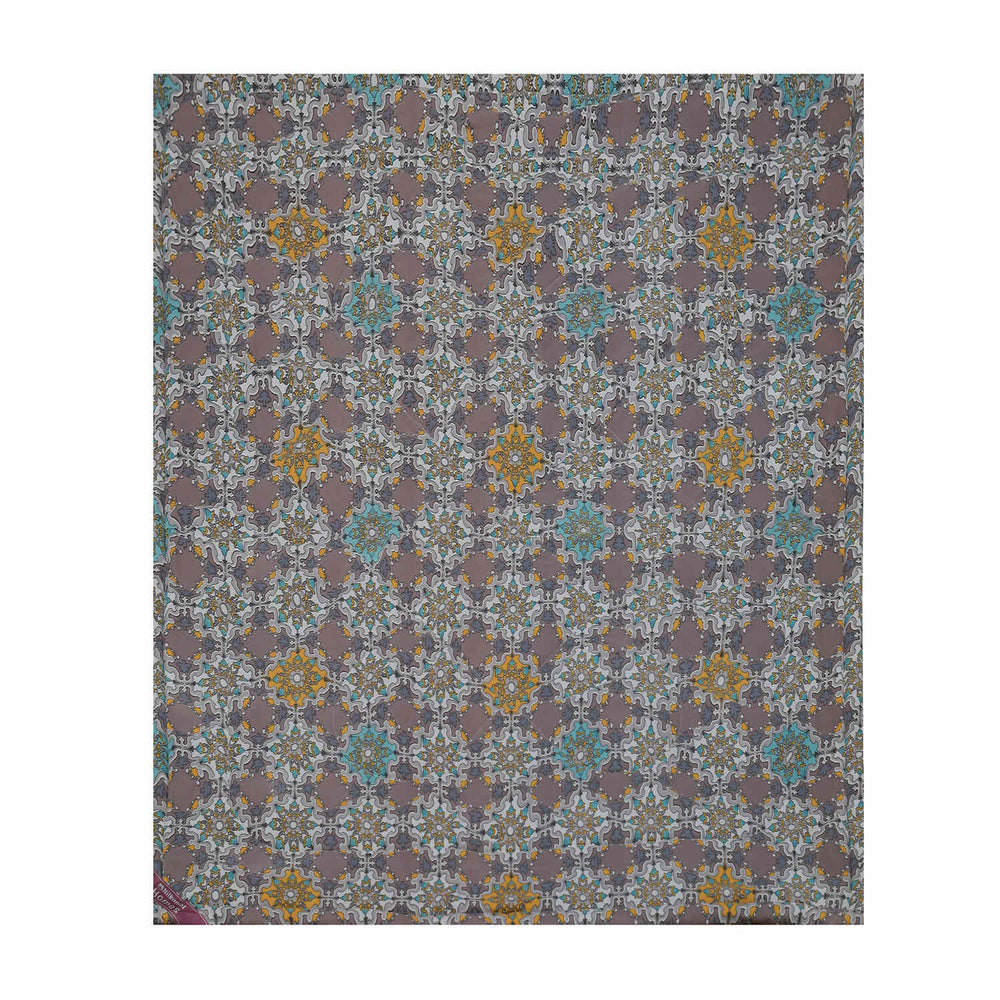 Turkish Stencil Pattern 4 Pieces Polyester Double Bedding Set (Multicolor)