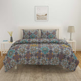 Turkish Stencil Pattern 4 Pieces Polyester Double Bedding Set (Multicolor) front view 2