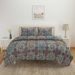 Turkish Stencil Pattern 4 Pieces Polyester Double Bedding Set (Multicolor)