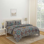 Turkish Stencil Pattern 4 Pieces Polyester Double Bedding Set (Multicolor)