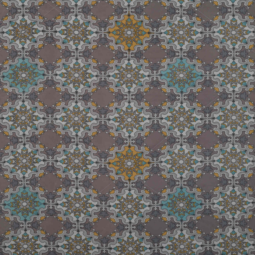 Turkish Stencil Pattern 4 Pieces Polyester Double Bedding Set (Multicolor)