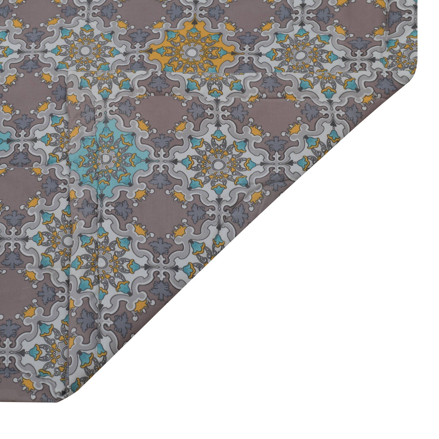 Turkish Stencil Pattern 4 Pieces Polyester Double Bedding Set (Multicolor)