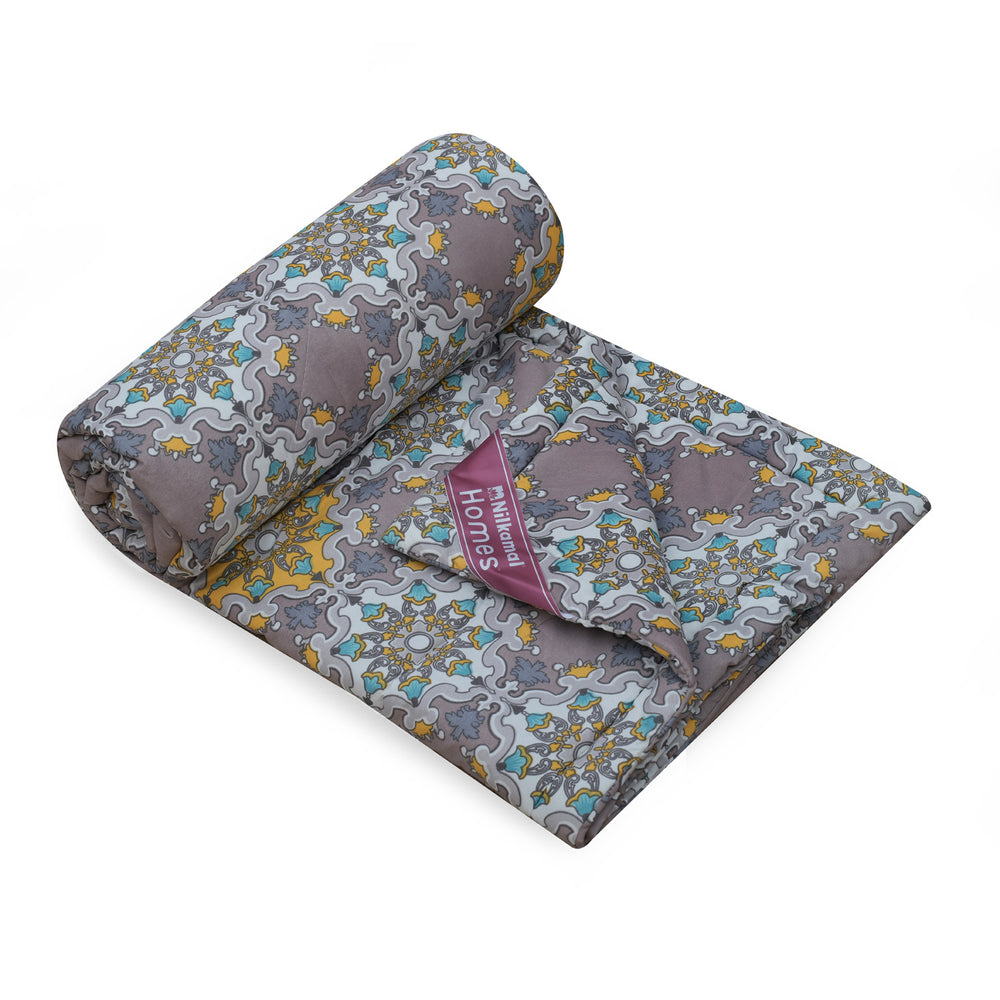 Turkish Stencil Pattern 4 Pieces Polyester Double Bedding Set (Multicolor)